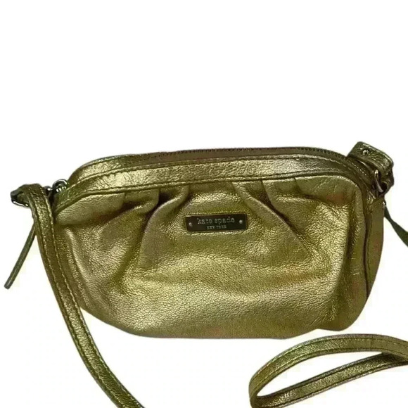 Kate Spade Gold Metallic Crossbody Purse - Picture 4 of 12